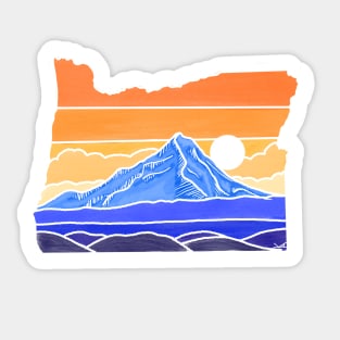 Mt. Hood Sunrise Color Block Sticker